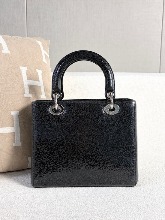 Dior | Lady Dior Five Swan Black Patent | Excellent Condition |Top Handle - Picture 3 of 9